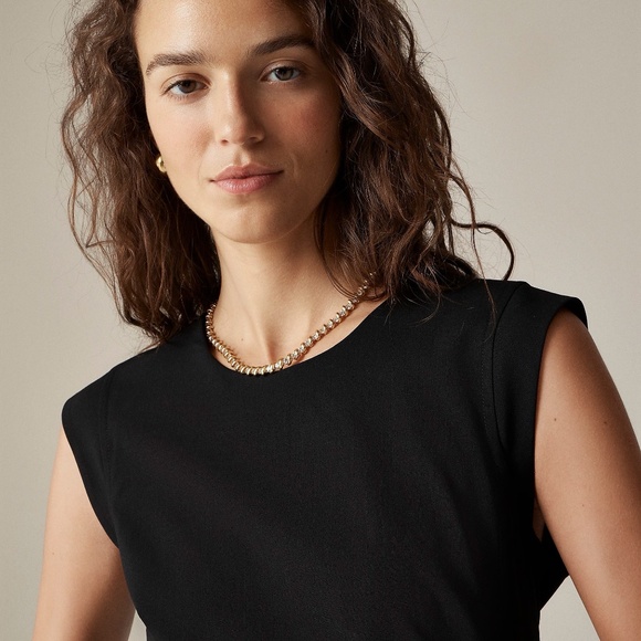 NWT!! J. CREW New Resume Tollegno Italian Wool Dress Solid Black Sheath Preppy 8 - Picture 5 of 15